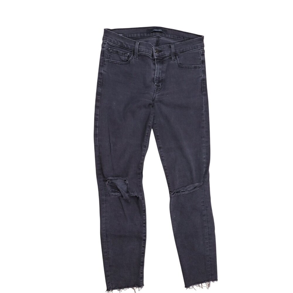 J Brand Women's Black Distressed Skinny Jeans - Size 27 - Studio Worn